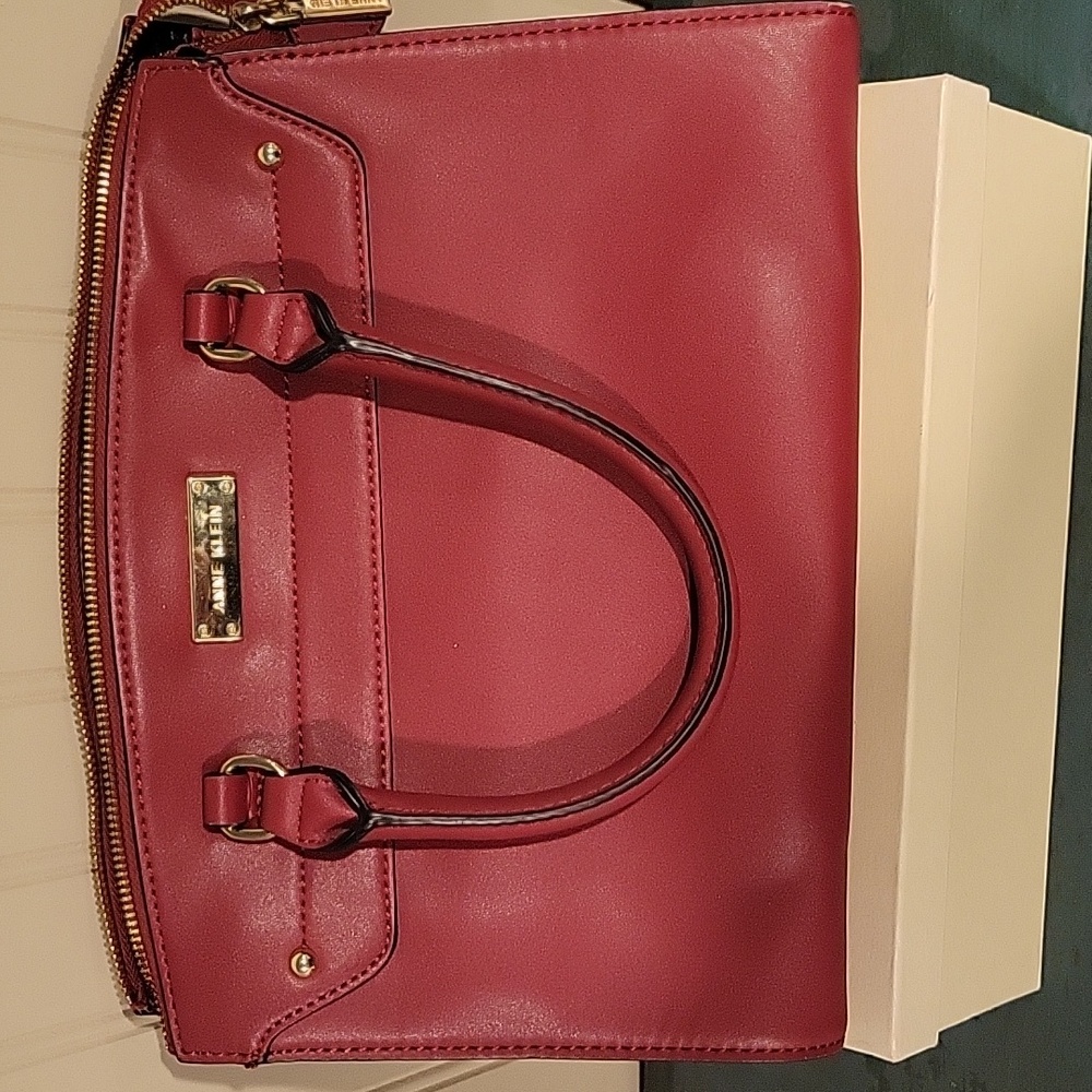 Anne Klein Red Faux Leather Handbag